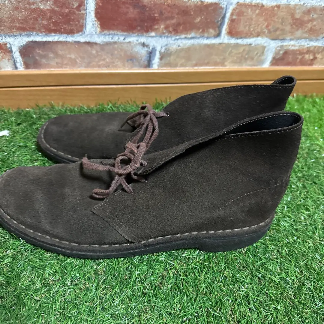 Thumbnail of Dark brown suede lace-up boots
