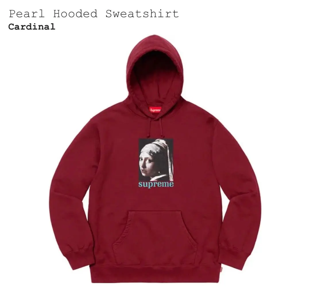 シュプリーム★真珠の耳飾りの少女★パールフーディ 2025年最新】supreme pearl hooded sweatshirt フェルメールの