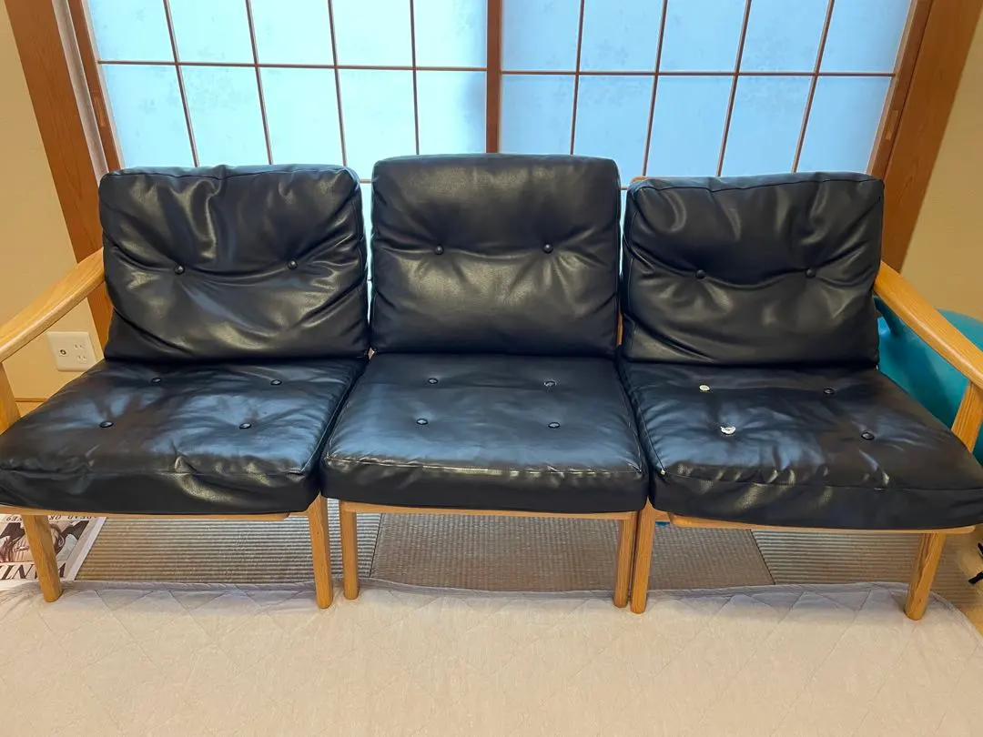 最終SALE マルニ　maruni ブルーグレー レザー 3人掛けソファ 最終SALE マルニ maruni ブルーグレー レザー 3人掛けソファ