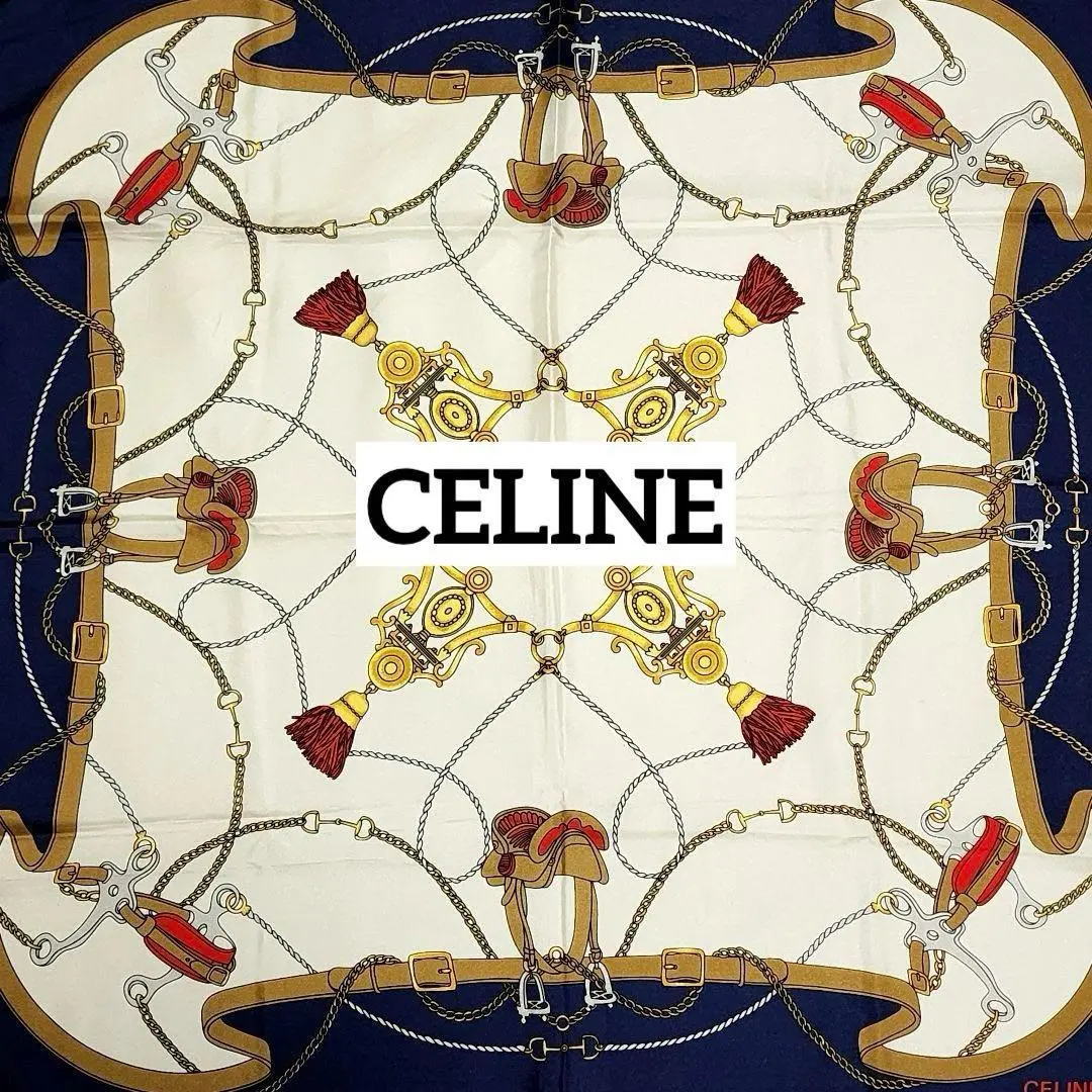 Thumbnail of ☆CELINE☆ Celine Scarf Bridle Belt Tassel Chain Navy