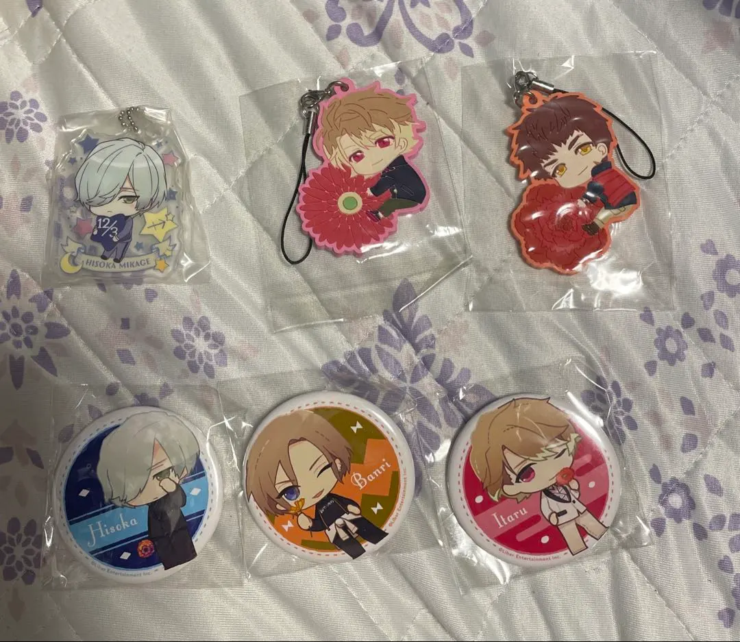 Thumbnail of A3! (Ace Crew) Keychains, Pin-back Buttons: Itaru, Banri, Omi, Mitsuru
