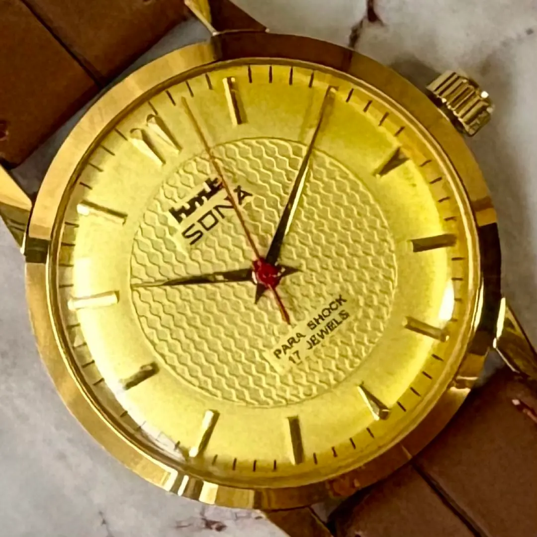 Thumbnail of HMT SONA Gold Case Buckle Mechanical Watch Antique 70s