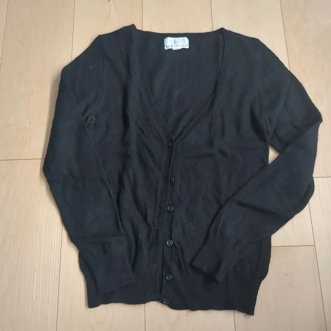 Thumbnail of KUMIKYOKU Black Long Sleeve Cardigan