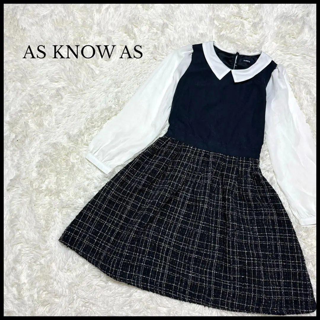 Thumbnail of Excellent condition 【AS KNOW AS】 As Know As Docking Dress Navy Knee Length