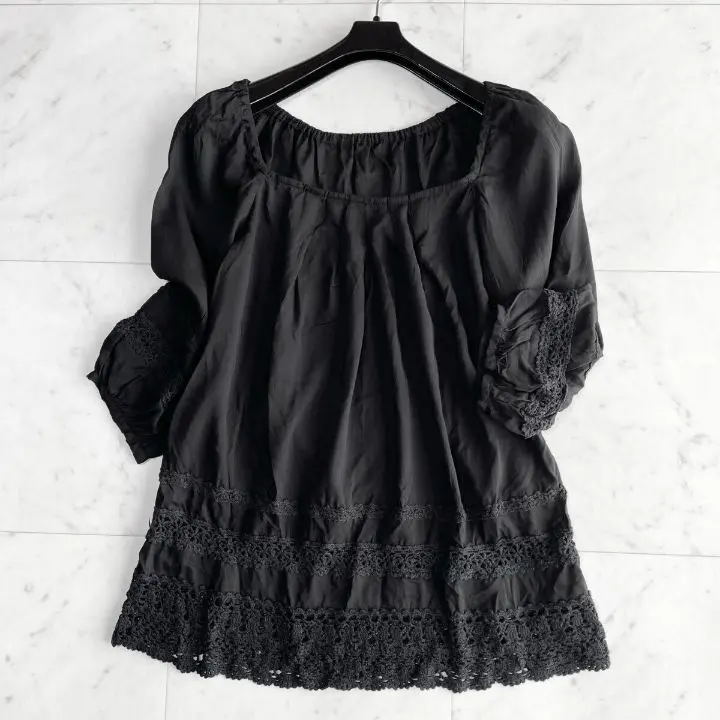 Thumbnail of stola. Stola blouse, 3/4 sleeve, black, size 38