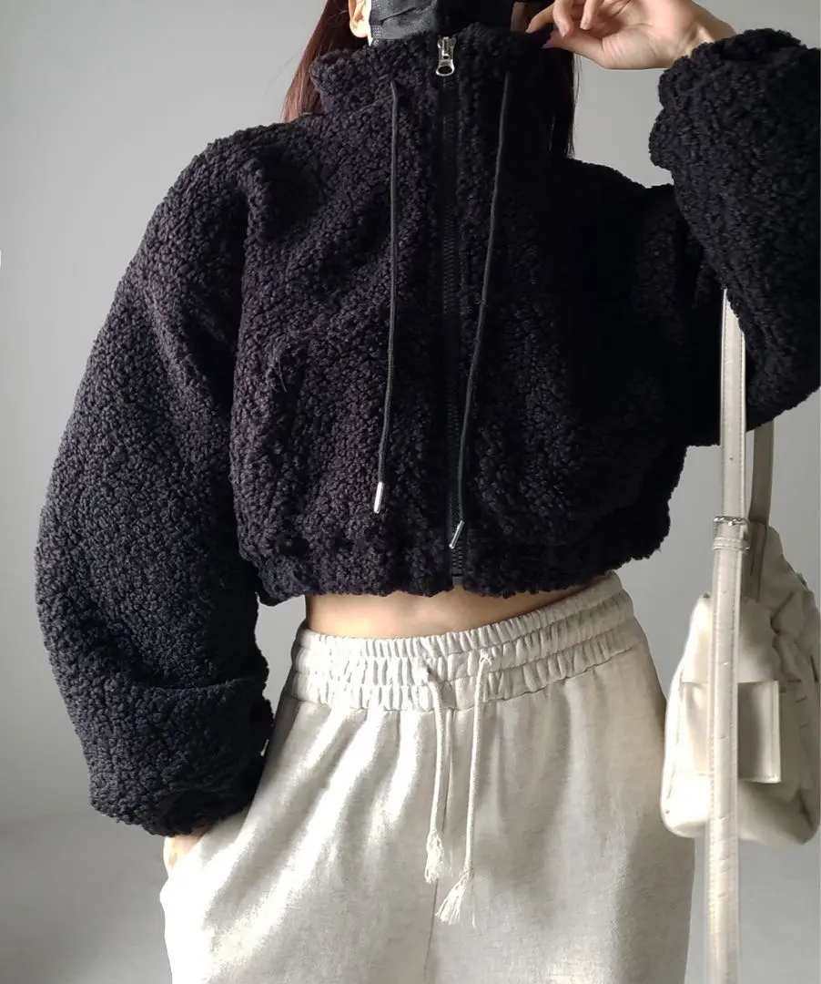 Thumbnail of me+em select Zip-up High Neck Short Boa Blouson