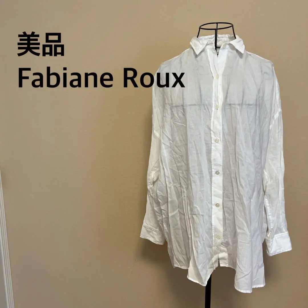 【美品】ファビアンルー　FabianeRoux　長袖　ブラウス　ホワイト　高級 美品】ファビアンルー FabianeRoux 長袖 ブラウス ホワイト 高級