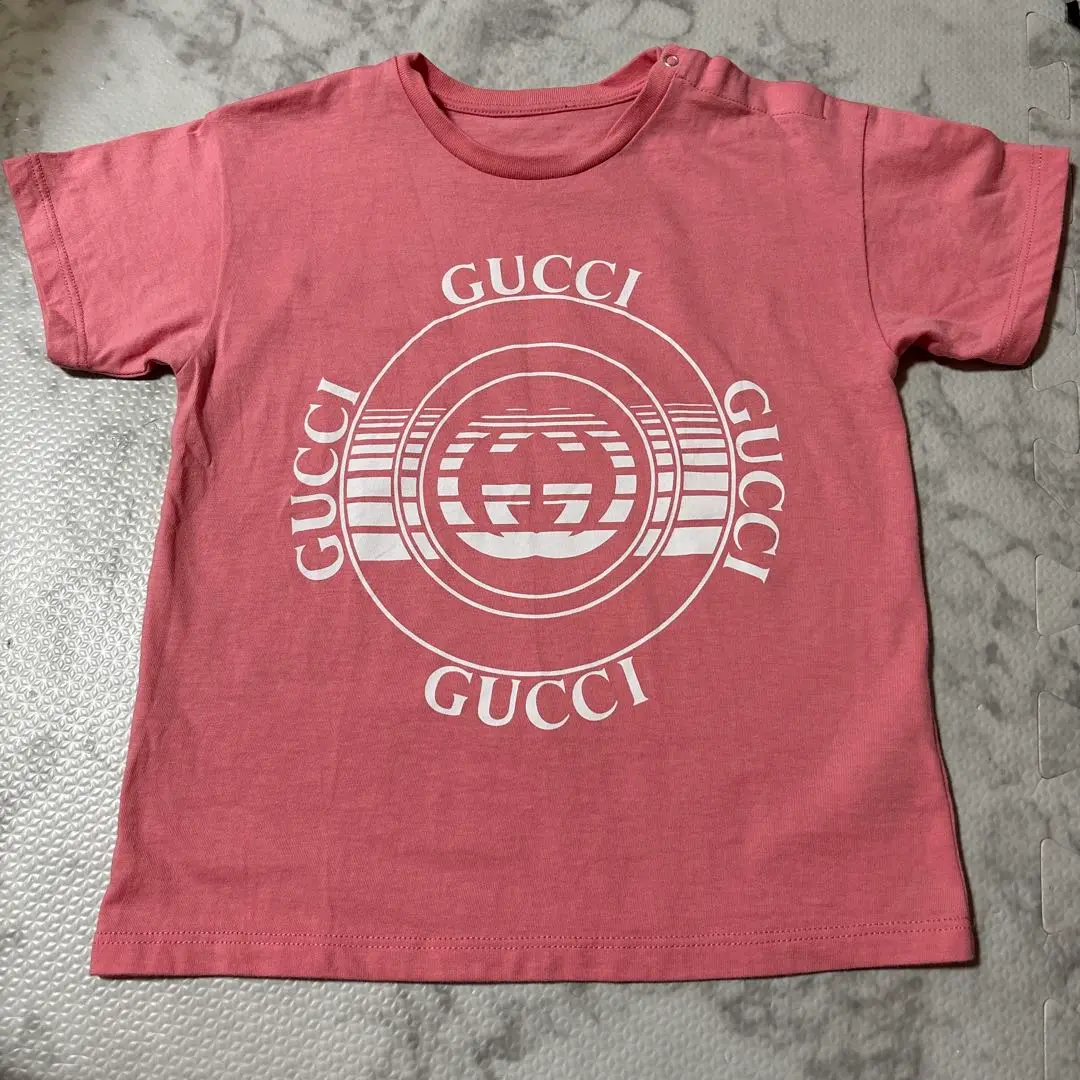 Thumbnail of GUCCI Pink Logo T-shirt 24M