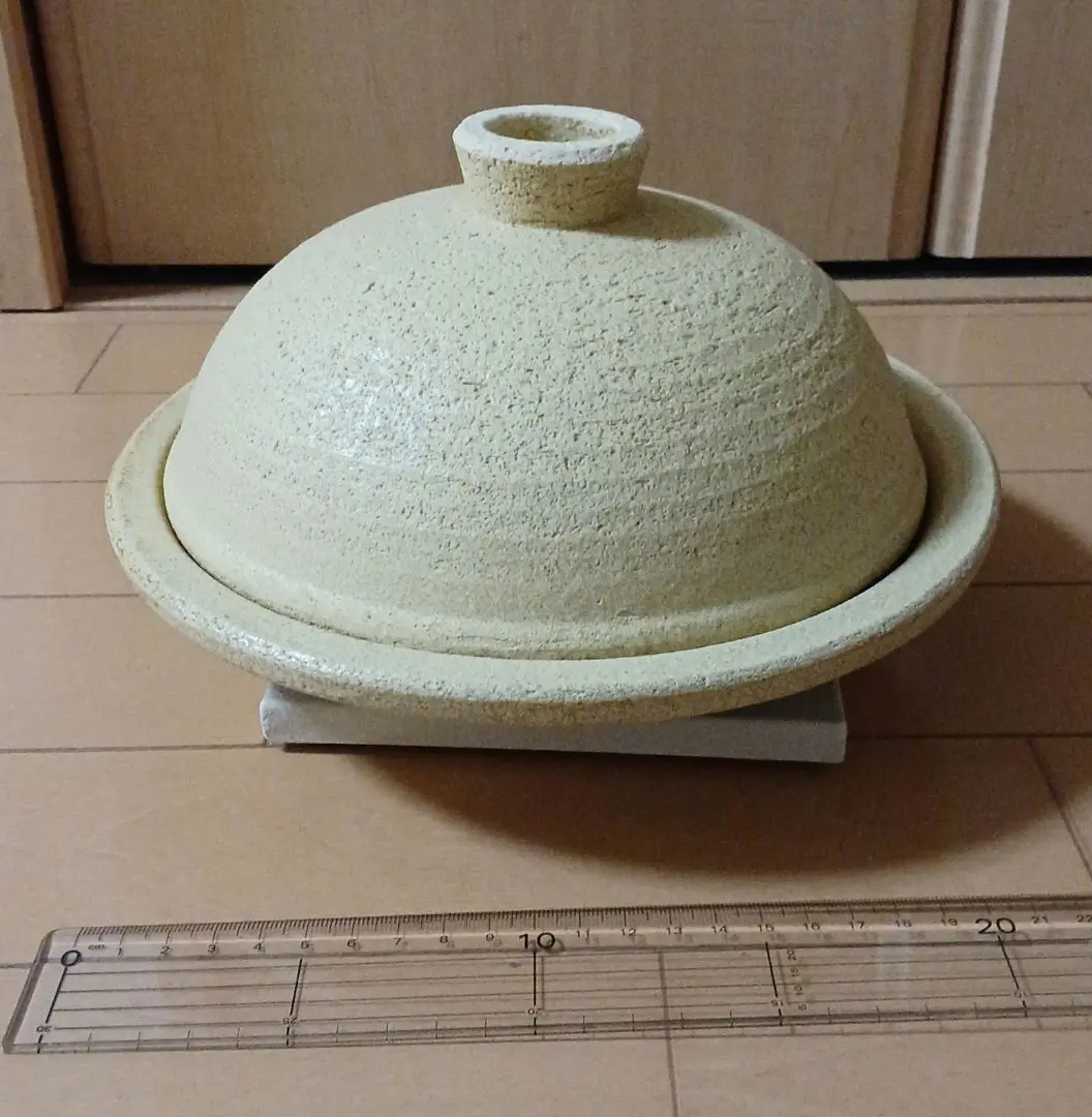 長谷園　タジン鍋　1点　HI不可　陶器製すのこ　竹へら　伊賀焼　イガモノ　縞 廃盤希少 新品未使用 長谷園 伊賀土鍋 タジン鍋 蒸し鍋 1〜2人用