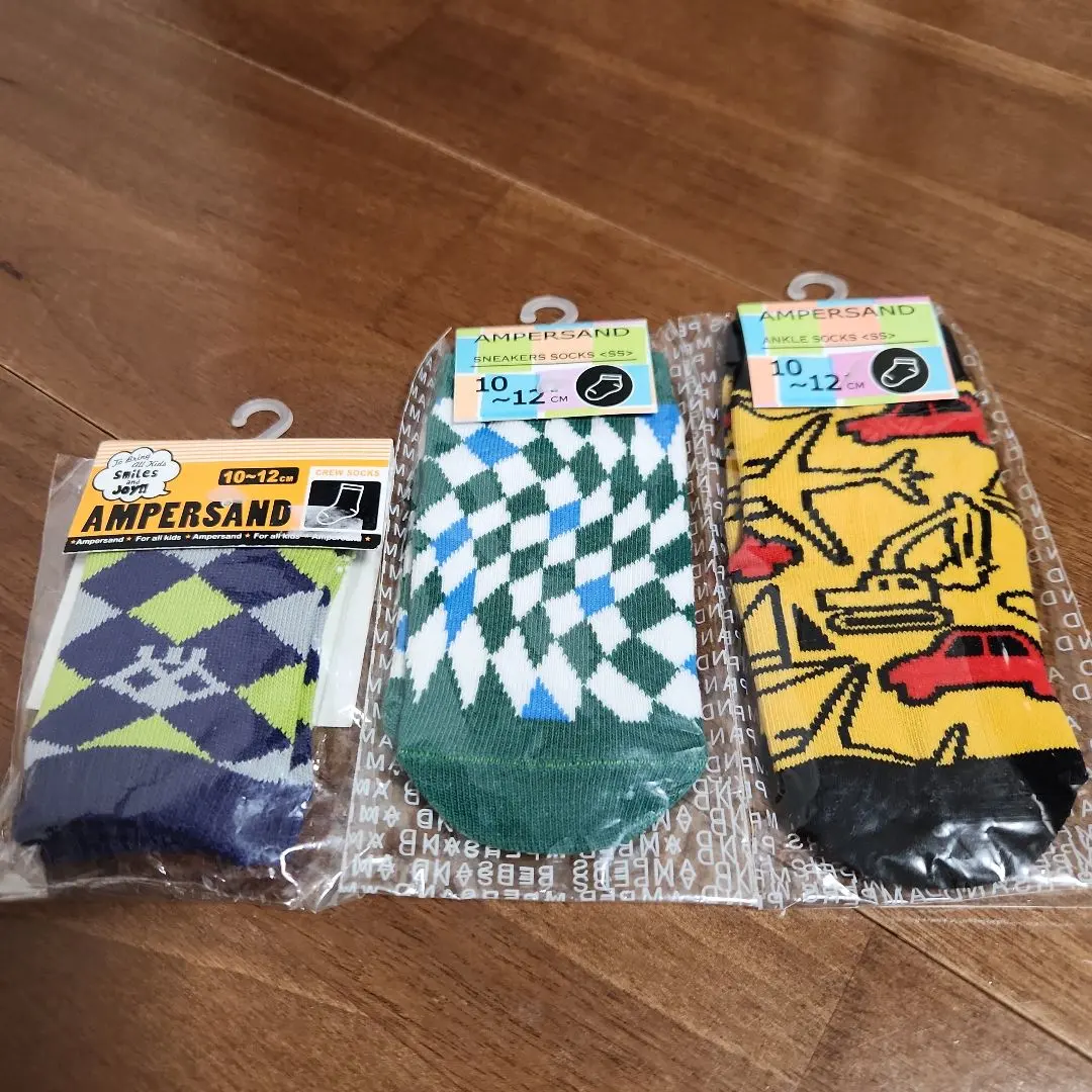 未使用 兒童襪子 尺寸 10～12cm 3足組 的縮圖