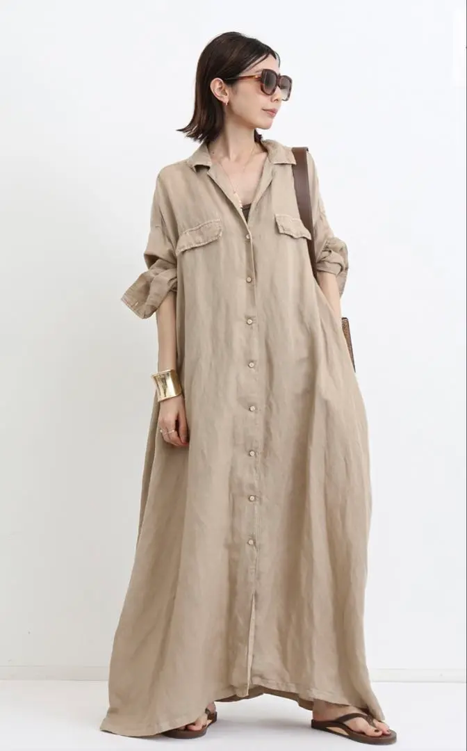 ワンピース L'Appartement shirt dress RAMIE SHIRT DRESS（ワンピース）｜L'Appartement（アパルトモン