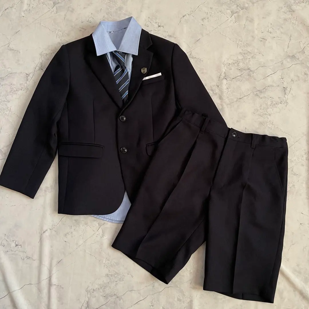 Thumbnail of waltz by BEAMS DESIGN 4-piece set for boys, size 130, with a necktie