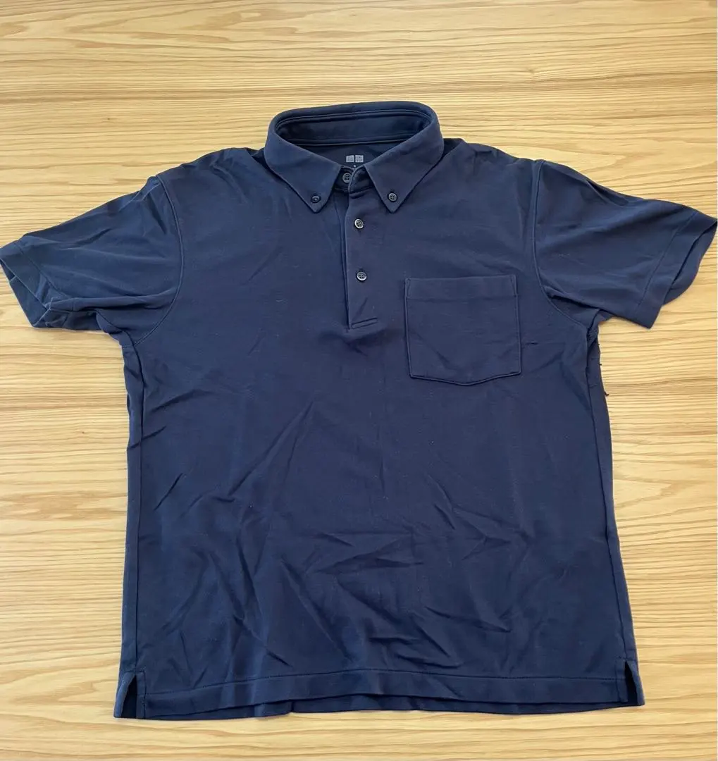 Thumbnail of Uniqlo Navy Polo Shirt with Pocket - Airism Cotton KANOKO Polo