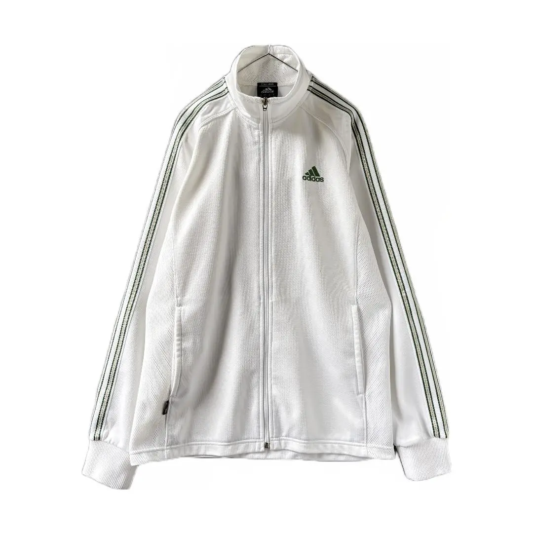 Thumbnail of Adidas track jacket jersey embroidery one point white green