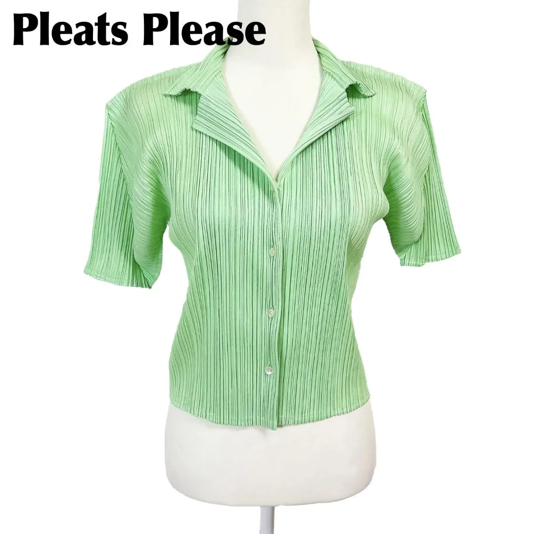 【美品】Pleats Please Issey Miyake 襯衫 女襯衫 3 淺綠色 的縮圖