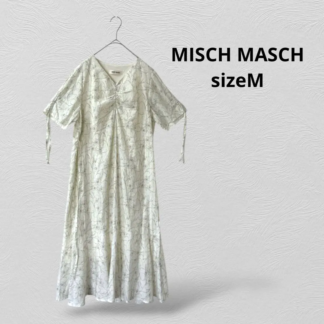Thumbnail of MISCH MASCH V-neck floral long dress, white系 (white color family)