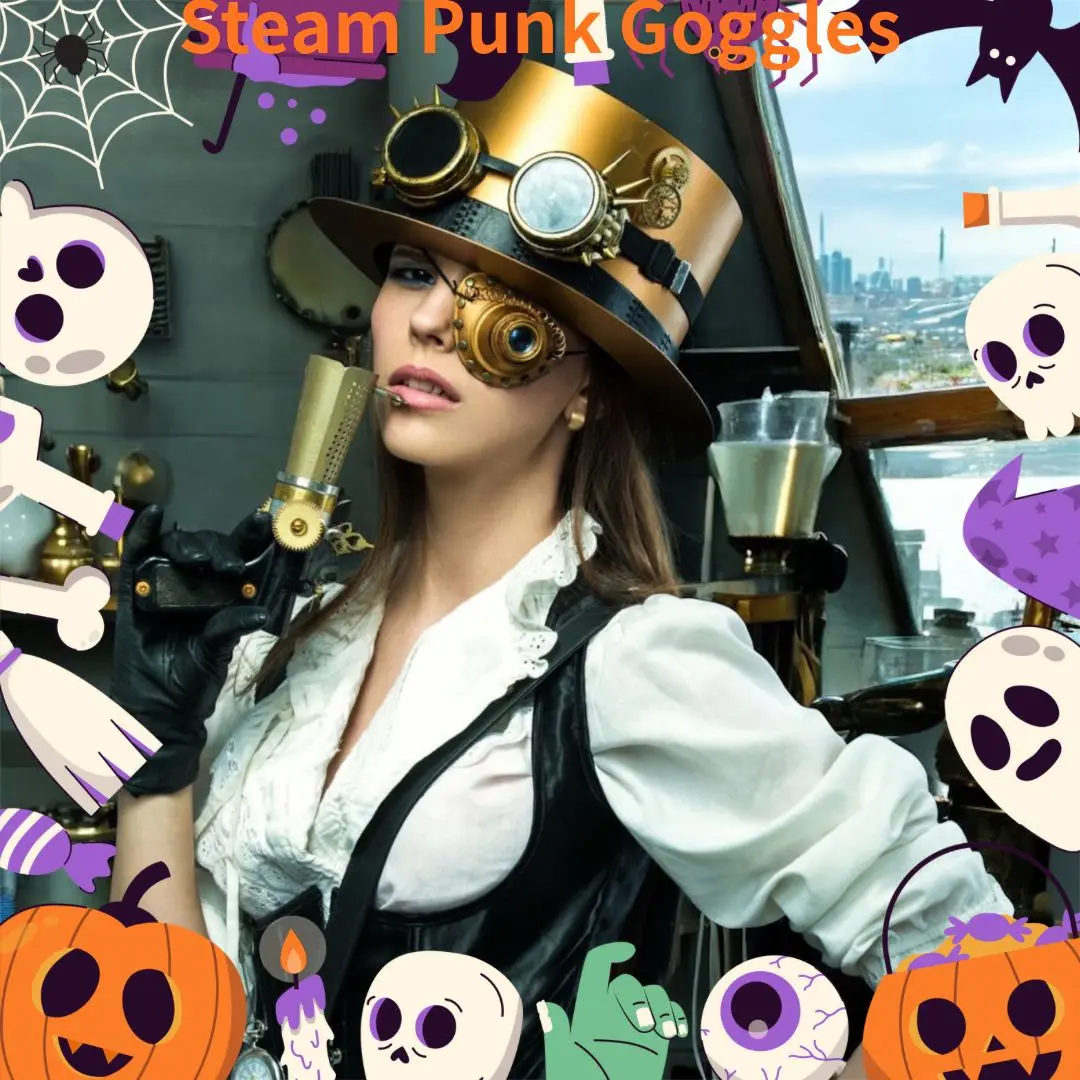 Thumbnail of Steampunk Goggles Cosplay Glasses Punk Halloween Biker Costume