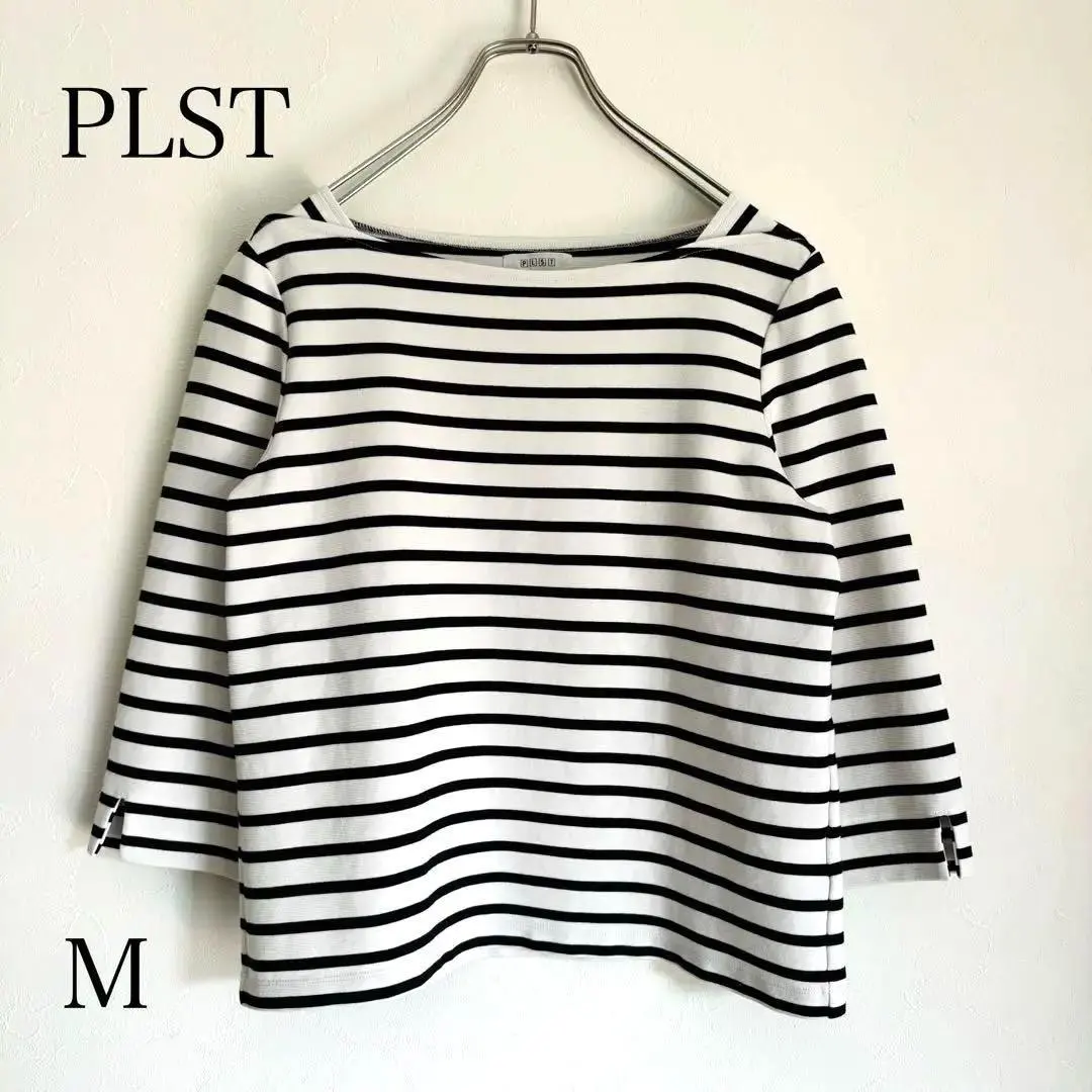PLST 條紋 針織衫 七分袖 M 碼 的縮圖