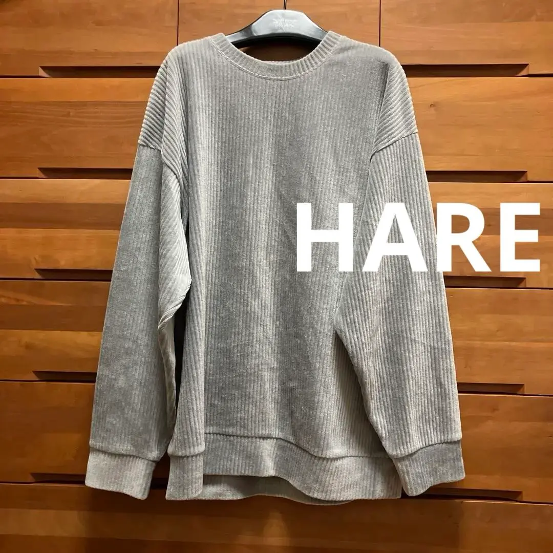 HARE 灰色長袖羅紋絨毛衣 HARE 的縮圖