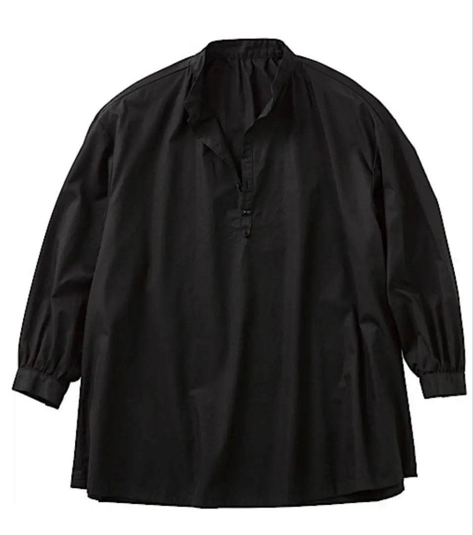 Thumbnail of GABARDINE STAND COLLAR LONG SMOCK SHIRT