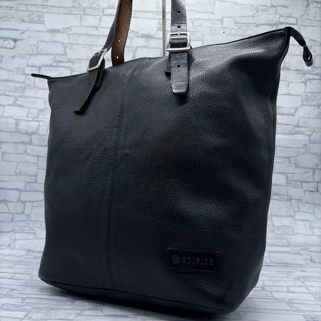 Thumbnail of EDIFICE Leather Tote Bag Black A4 Size PC Compatible Men's