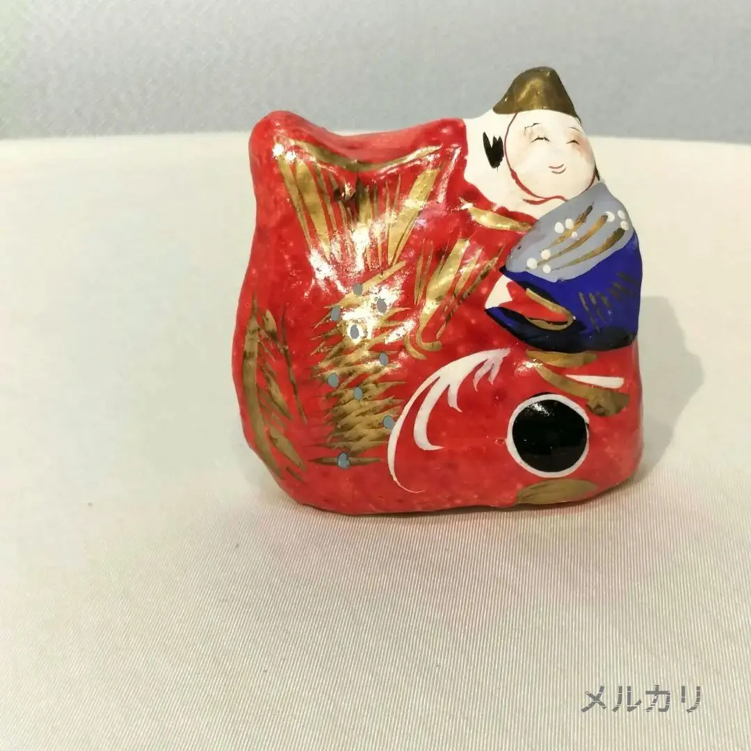 紙糊 古董 鯛 惠比壽樣 傳統工藝 民藝 日本製 手繪 職人作品 的縮圖