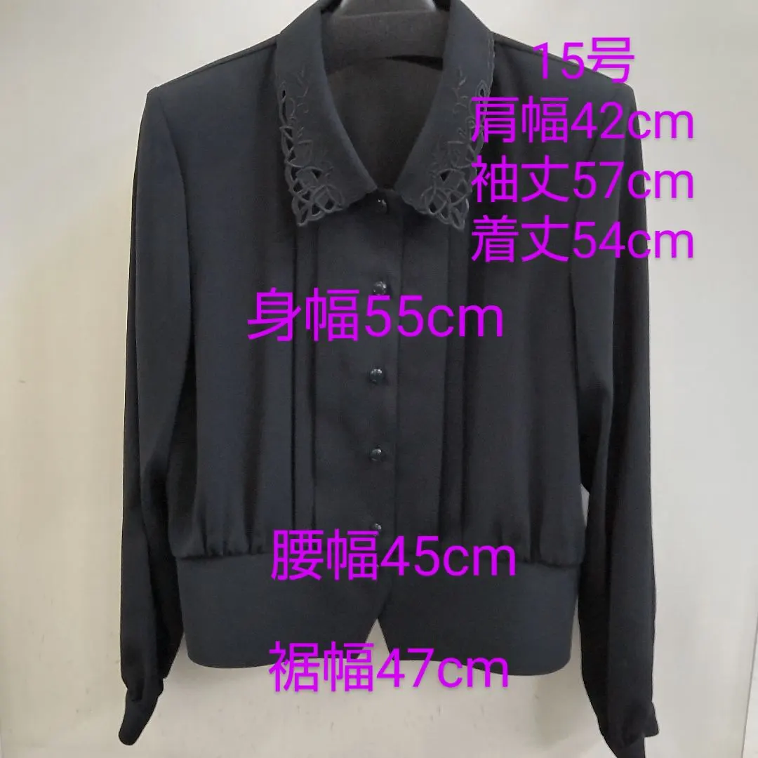 黑色女襯衫 15號 日本製造 喪服 法事 婚喪喜慶 [匿名配送] 的縮圖