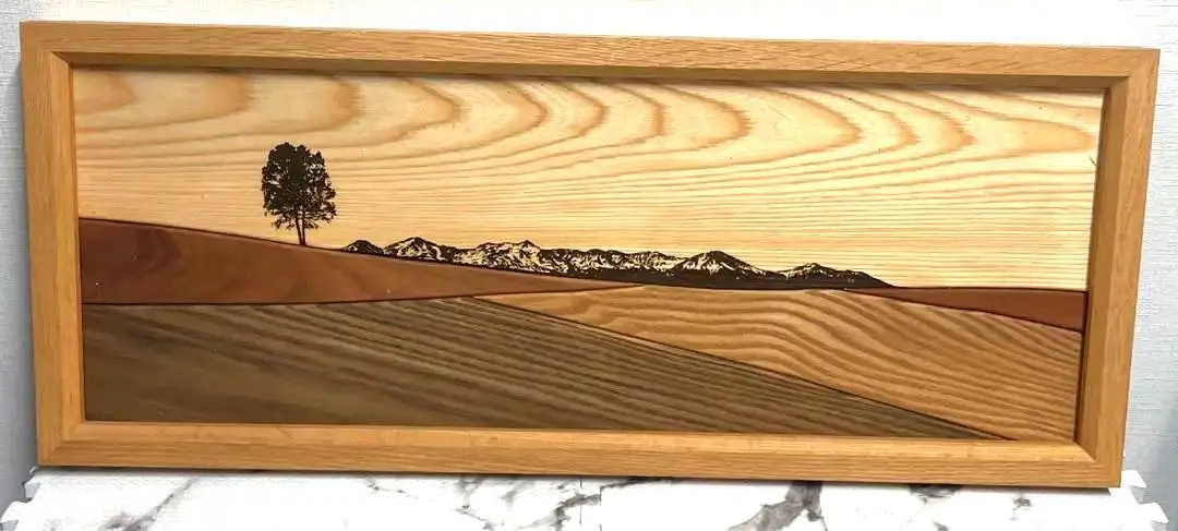 北海道美瑛町 貴妃花 手作り木製品 風景 置物 オリジナルボックス付き 貴妃花 木製品「セブンスターの木」・「ケンとメリーの木」[022