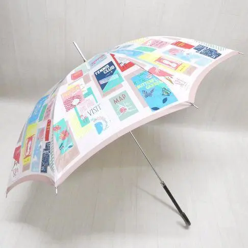 kate spade 凱特絲蓓 長柄雨傘 雨傘 多色印花 粉紅色 的縮圖