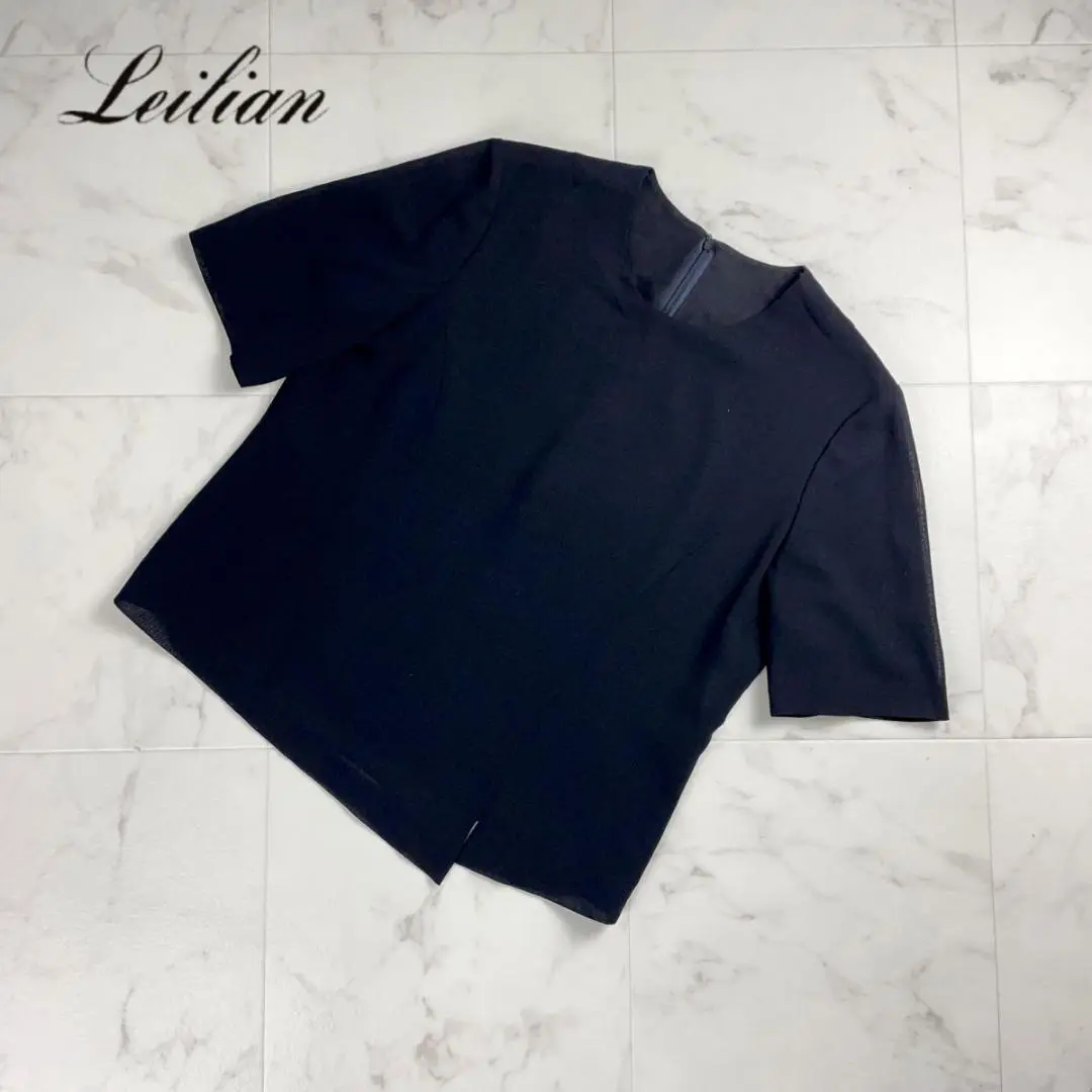 美品 Leilian 羊毛100% 薄紗襯衫 黑色 尺寸11*QC1155 的縮圖