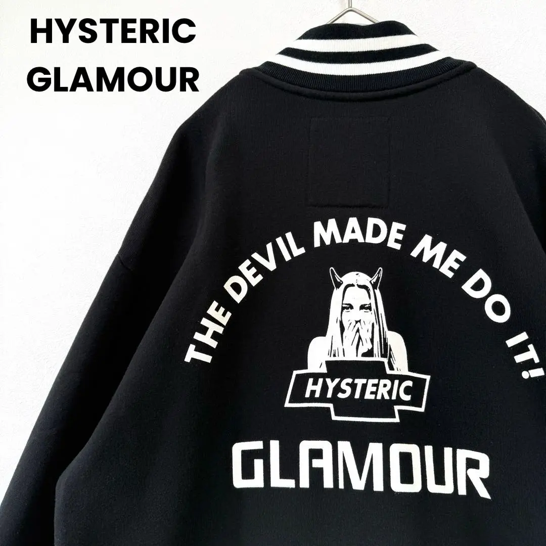 【美品✨】Hysteric Glamour 惡魔女孩 背面大Logo 棒球外套 黑色 M 的縮圖
