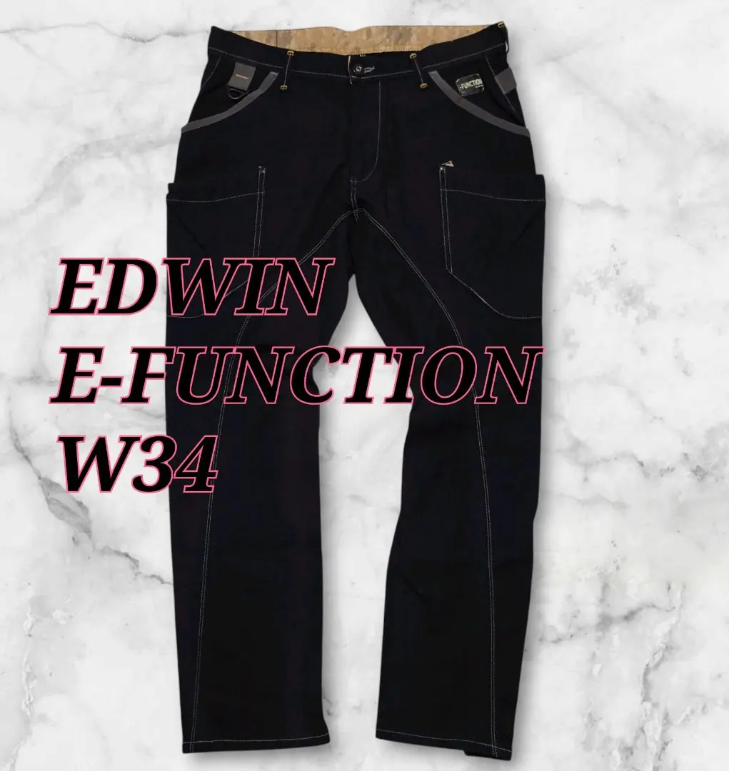 Thumbnail of EDWIN E-FUNCTION 3D Cut Cargo Pants Stretch Black W34