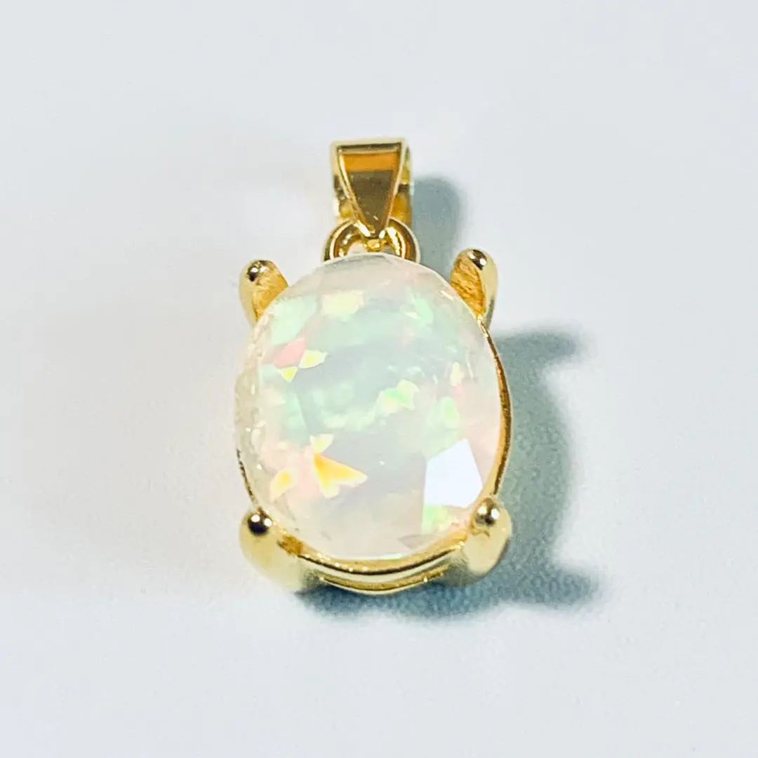 Thumbnail of Stunning Play-of-Color! Gem-Quality Ethiopian Opal Pendant Top 10x8mm AAA