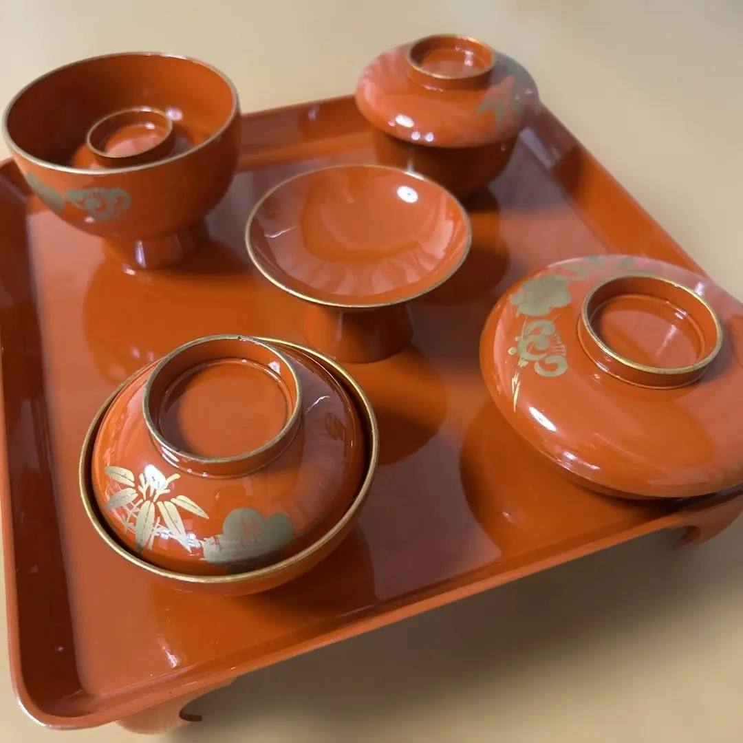百日宴餐具組 朱 的縮圖