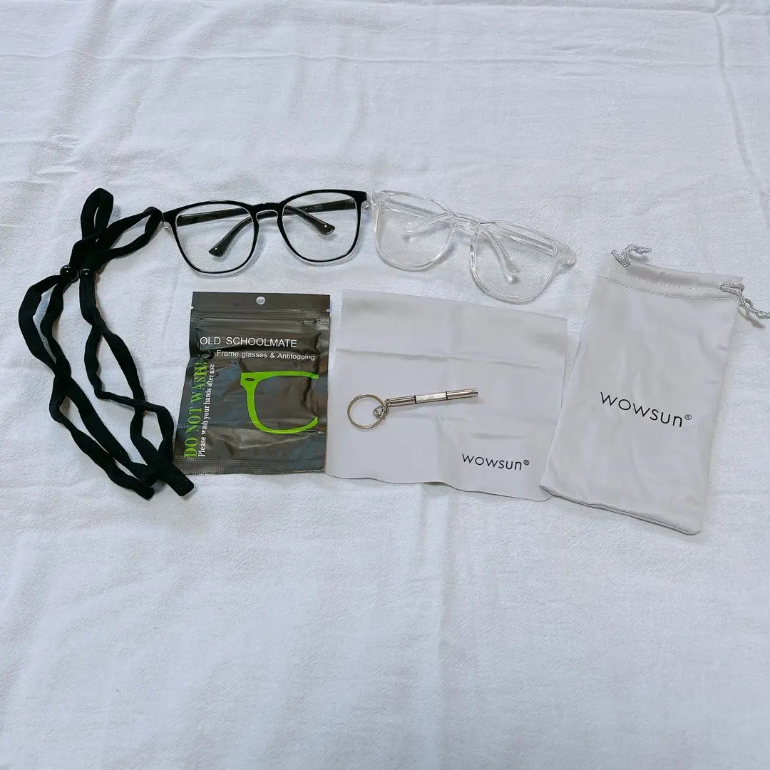 Thumbnail of ⭐️Anonymous Delivery ☘️ wowsun Hay Fever Glasses Set Clear Black Anti-Fog