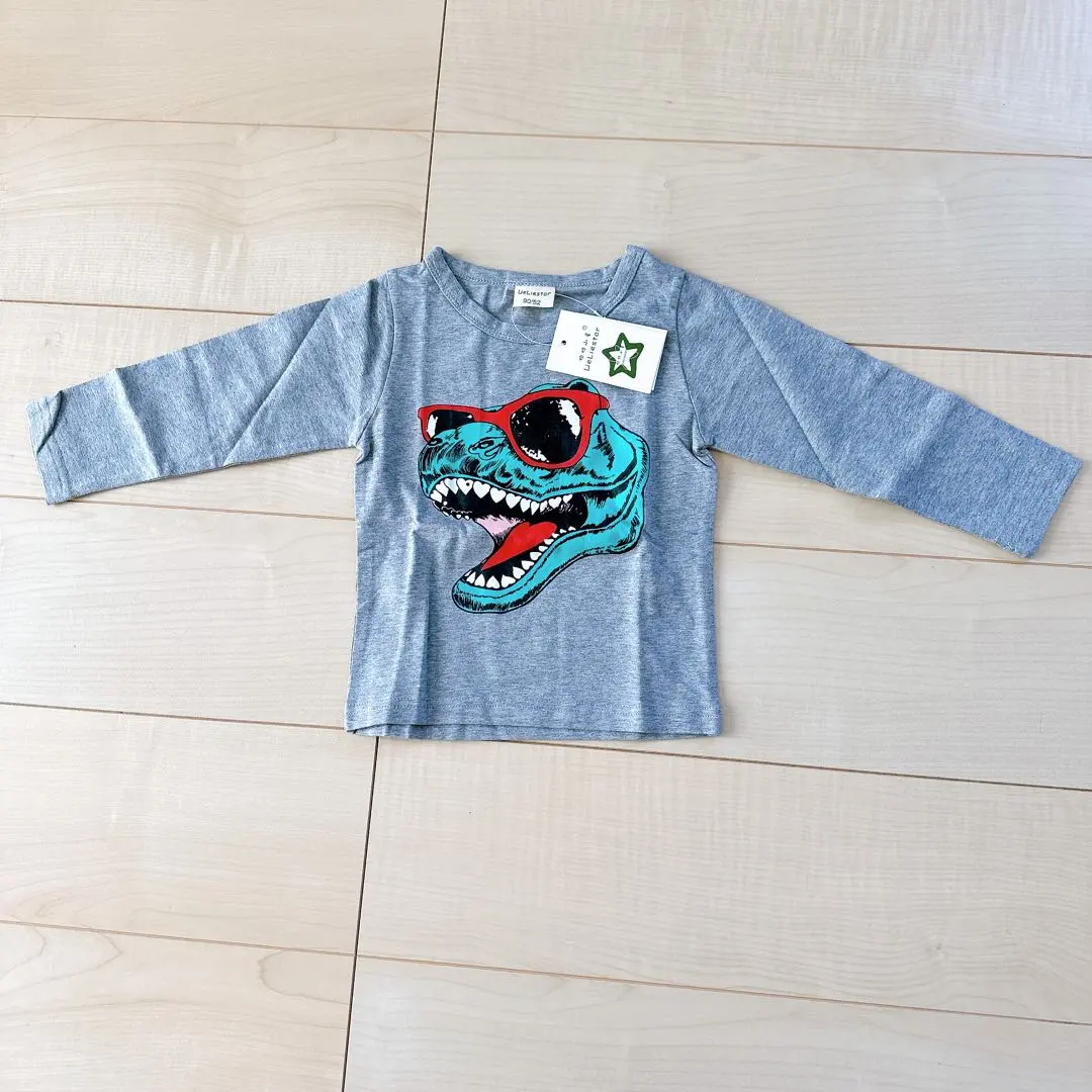 Thumbnail of 1 Long T-shirt, Long Sleeve, Dinosaur, Sunglasses, Boy's Top, Thin, 90
