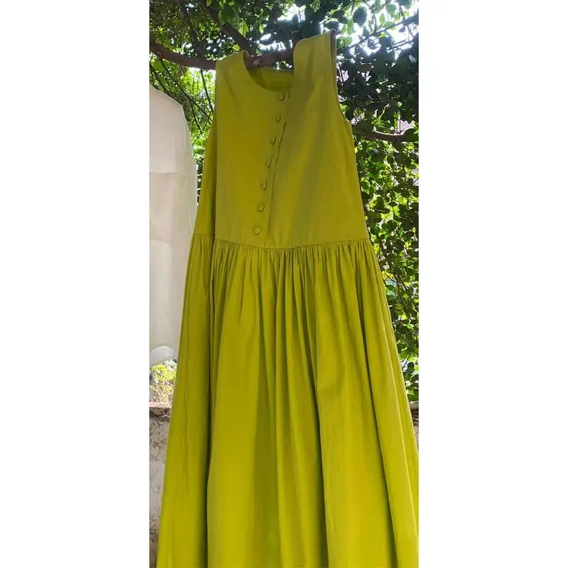 超人氣商品 遮蓋身形 連衣裙 復古 無袖 適合夏季 的縮圖