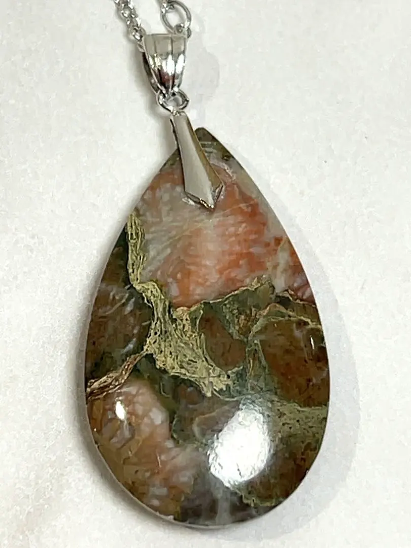 Thumbnail of Natural Stone Pendant Necklace - Pear Shape