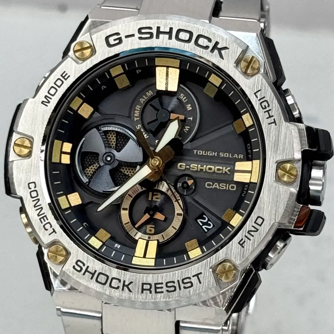 【超美品】 G-SHOCK（GST-B100D-1A9JF） コマ・箱あり G-SHOCK Gショック Gスチール G-STEEL ソーラー 腕時計 メンズ