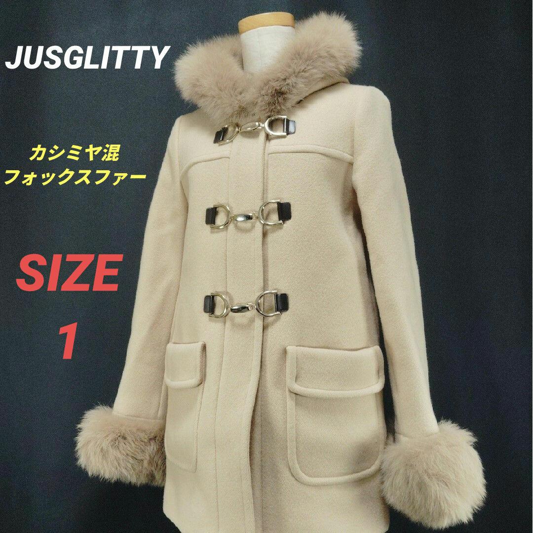 Thumbnail of JUSGLITTY Duffle Coat, Cashmere Blend, Fox Fur Trim