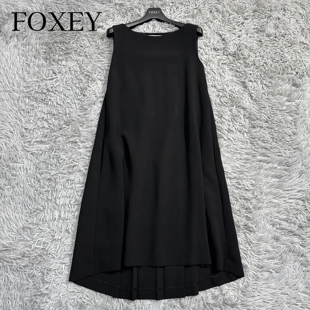 極美品✨ FOXEY 後背褶皺洋裝 黑色 雜誌刊載 38 的縮圖