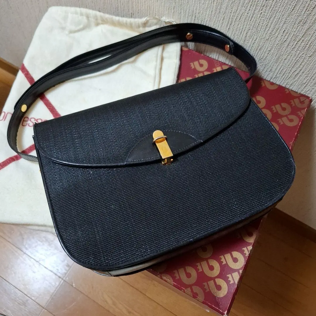 Thumbnail of Contess Canvas x Leather Shoulder Bag Black Women's Made in Germany