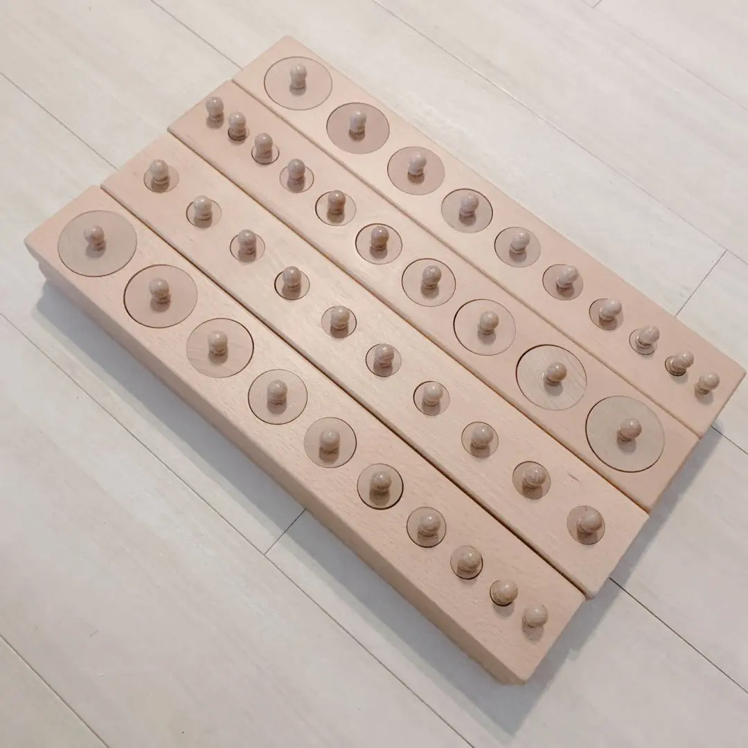 Thumbnail of Montessori Education: Cylinder Blocks, Knobbed Cylinders, Educational Toy
