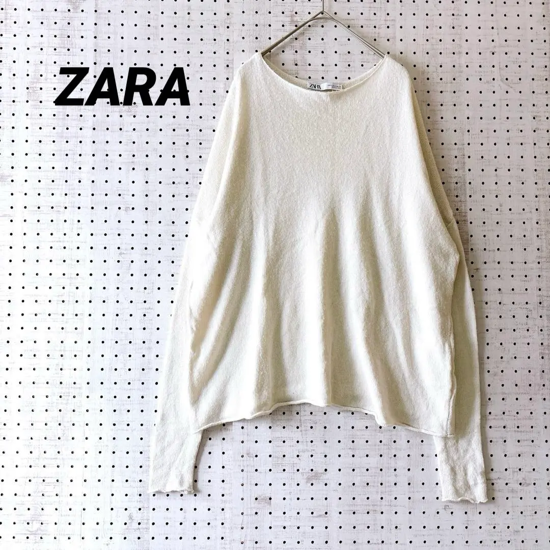 Thumbnail of Zara Knit, Hem Round Cut (S), Ivory, Drop Shoulder, Relaxed Fit