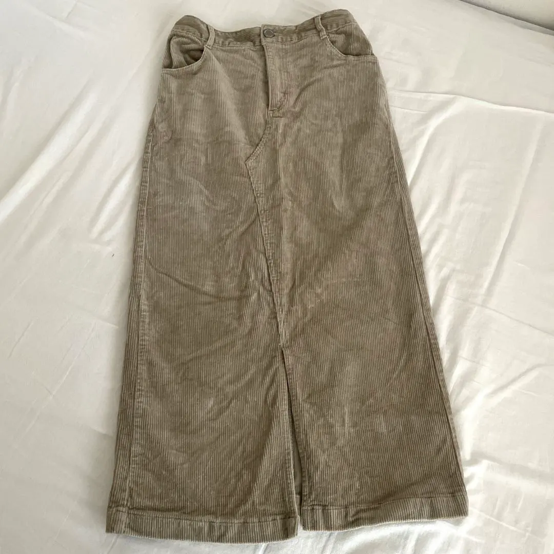 AMERICAN HOLIC 燈芯絨緊身裙 米色 S碼 的縮圖