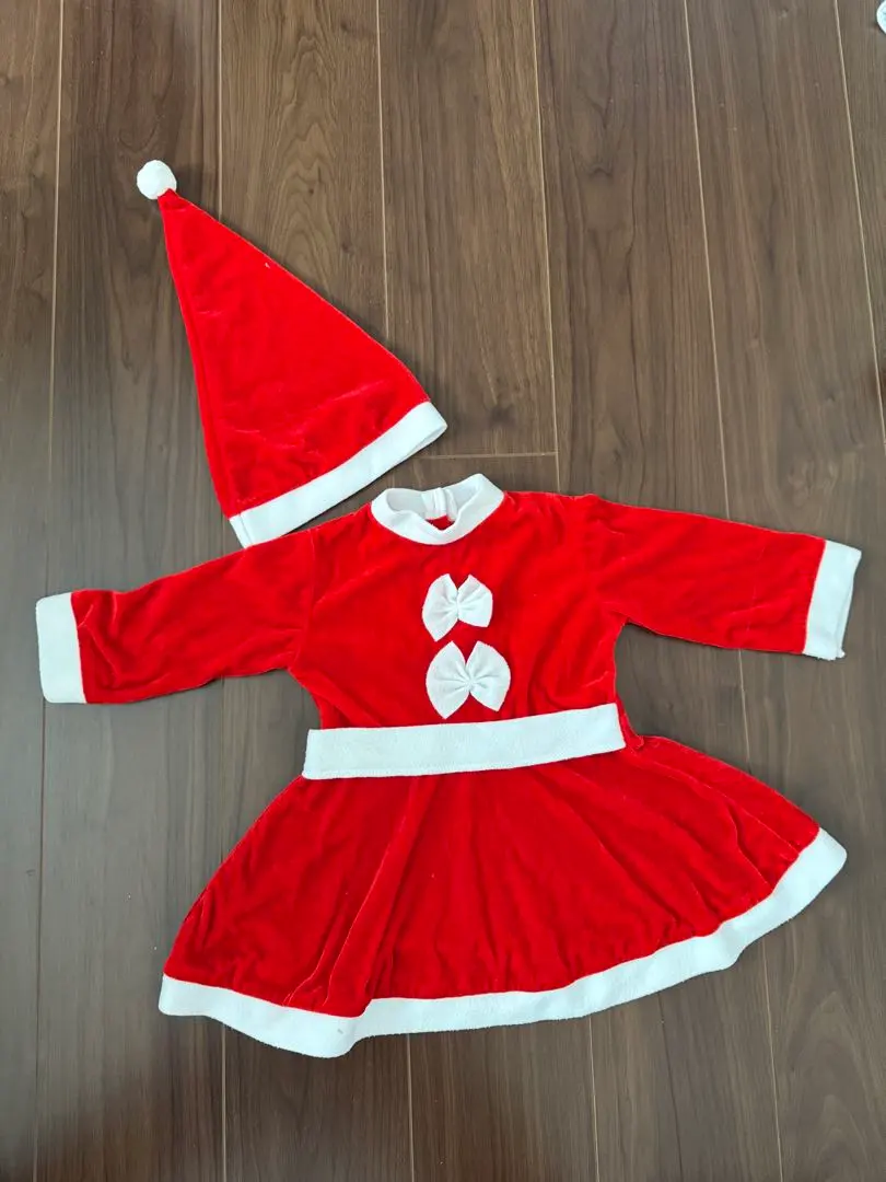Thumbnail of Red Santa Costume (with hat) for Girls, 90cm