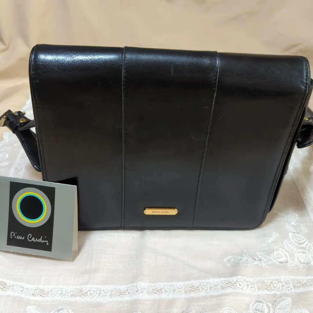 新品pierre cardin ブラックレザーショルダーバッグ⚫︎ 2025年最新】pierre cardin カラー：ブラック系 ショルダー