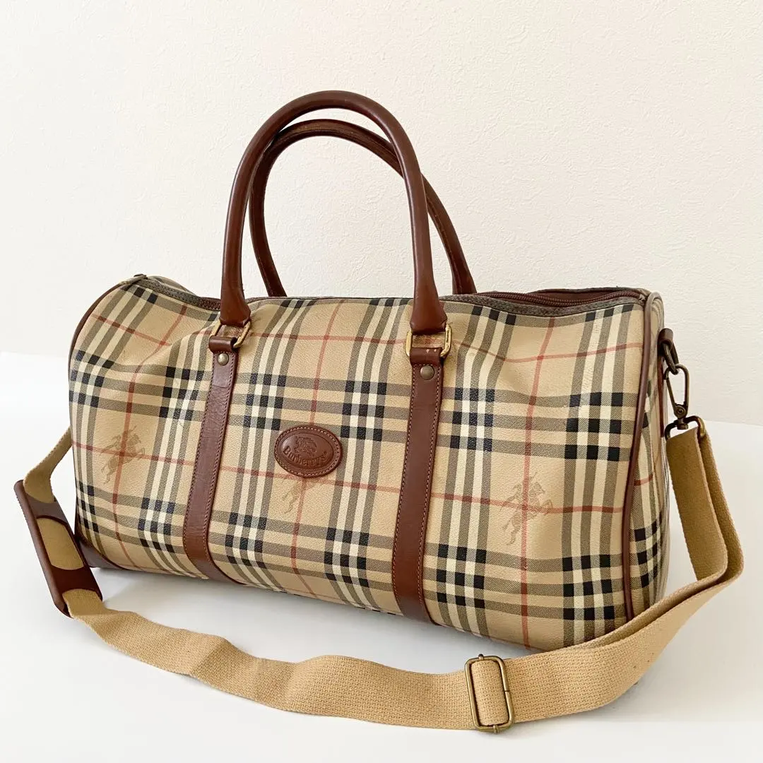 Thumbnail of Excellent Condition Burberry Boston Bag Nova Check Horse Logo 2way PVC