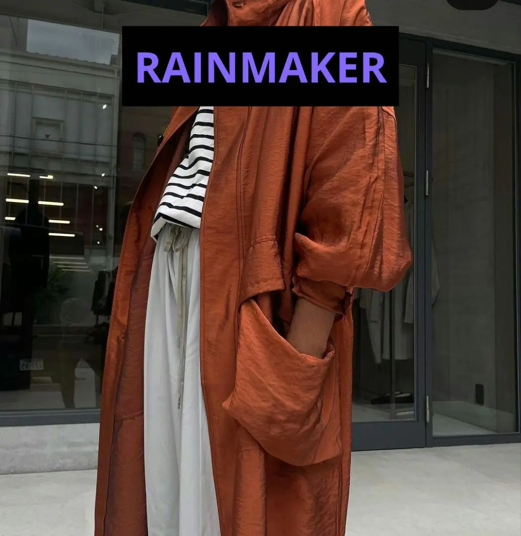 RAINMAKER KYOTO ロングコート 裏地 総柄 ブラックF RAINMAKER KYOTO ロングコート 裏地 総柄 ブラックF
