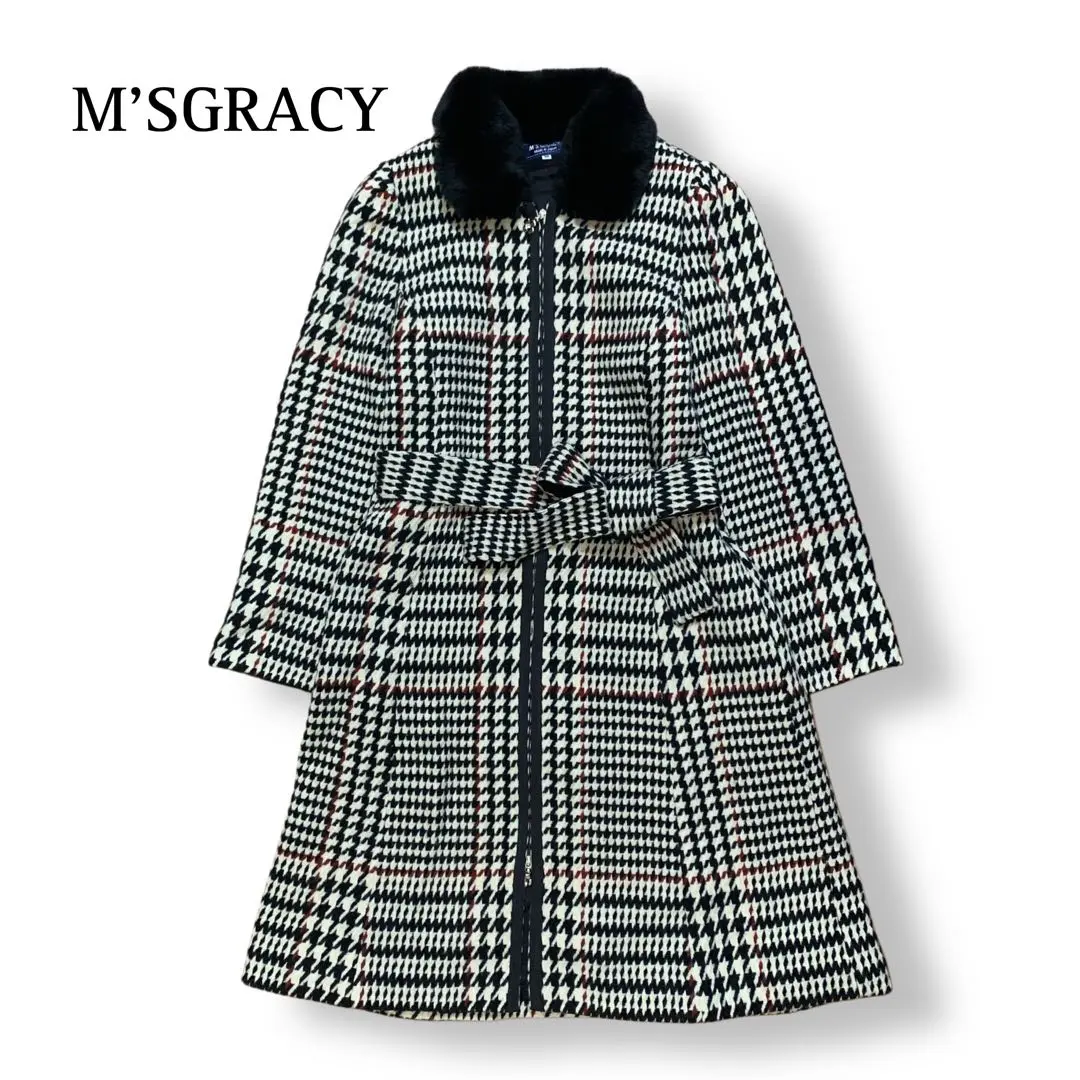 エムズグレイシー M'S GRACY 千鳥格子 アンゴラウールコート サイズ40 2025年最新】エムズグレイシー コート 千鳥の人気アイテム